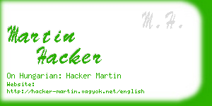 martin hacker business card
